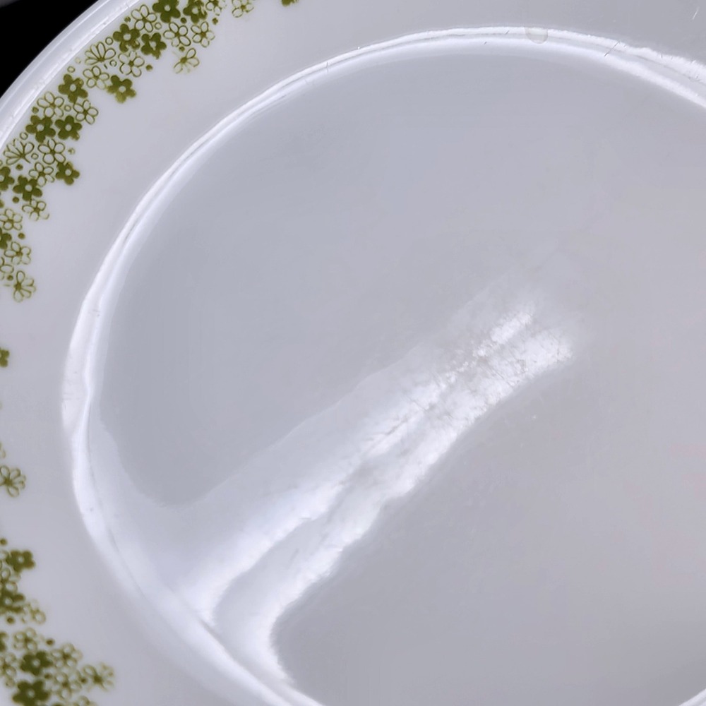 Corelle Spring Blossom Green Lunch Plates 8.5" Set of 2 Crazy Daisy White Good - Picture 5 of 6